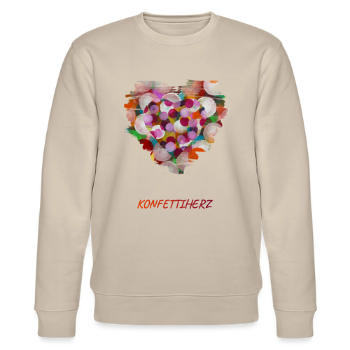 Bio Unisex Sweatshirt - Konfettiherz - div. Farben - Beige