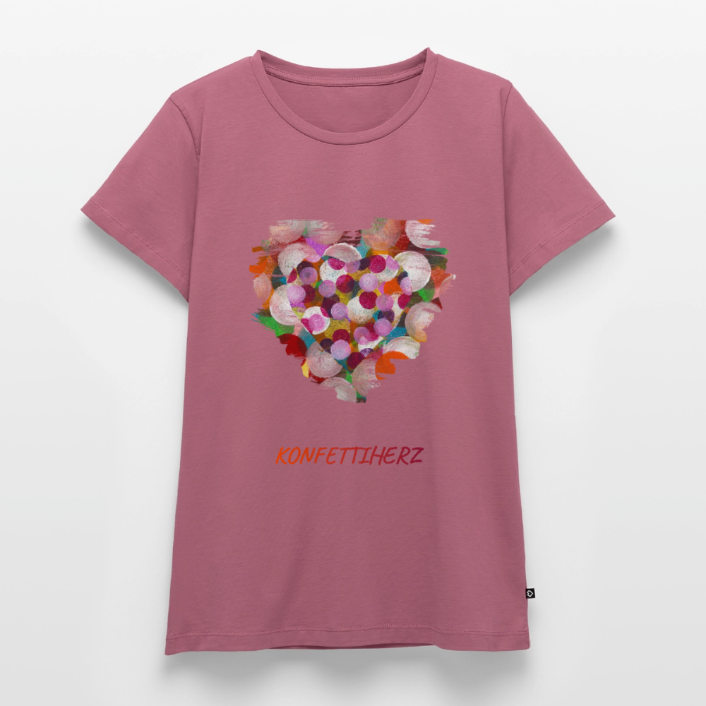 Frauen Bio T-Shirt - Konfettiherz - div. Farben - Mauve