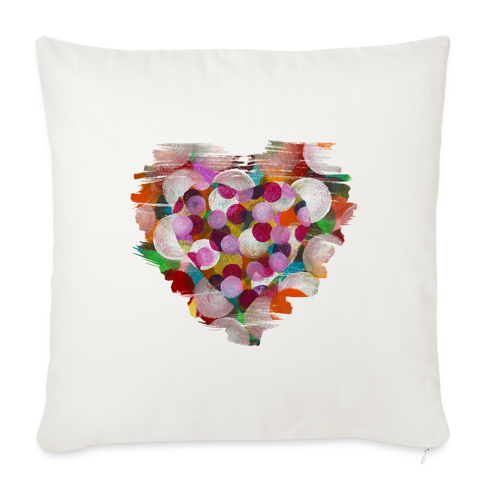 Sofakissen 44 x 44 cm - Konfettiherz - Naturweiß 