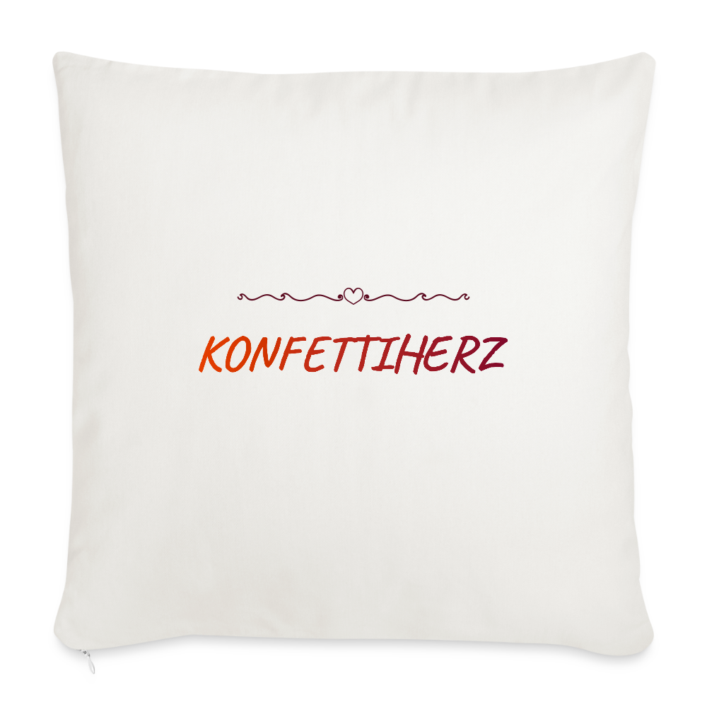 Sofakissen 44 x 44 cm - Konfettiherz - Naturweiß 