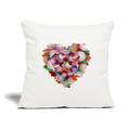 Sofakissen 44 x 44 cm - Konfettiherz - Naturweiß 