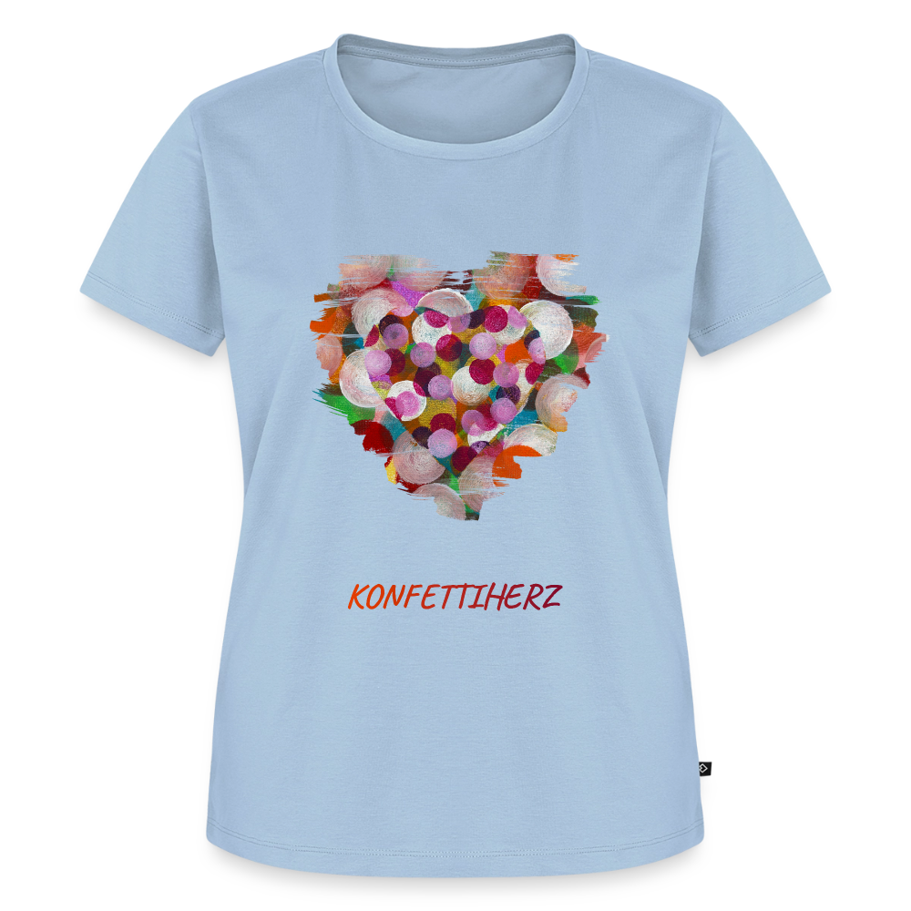 Frauen Bio T-Shirt - Konfettiherz - div. Farben - Hellblau