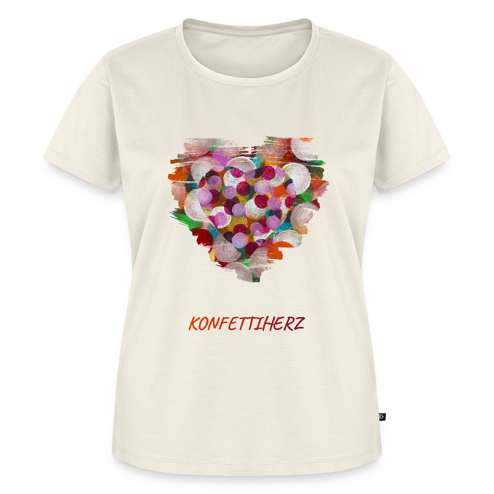Frauen Bio T-Shirt - Konfettiherz - div. Farben - Naturweiß