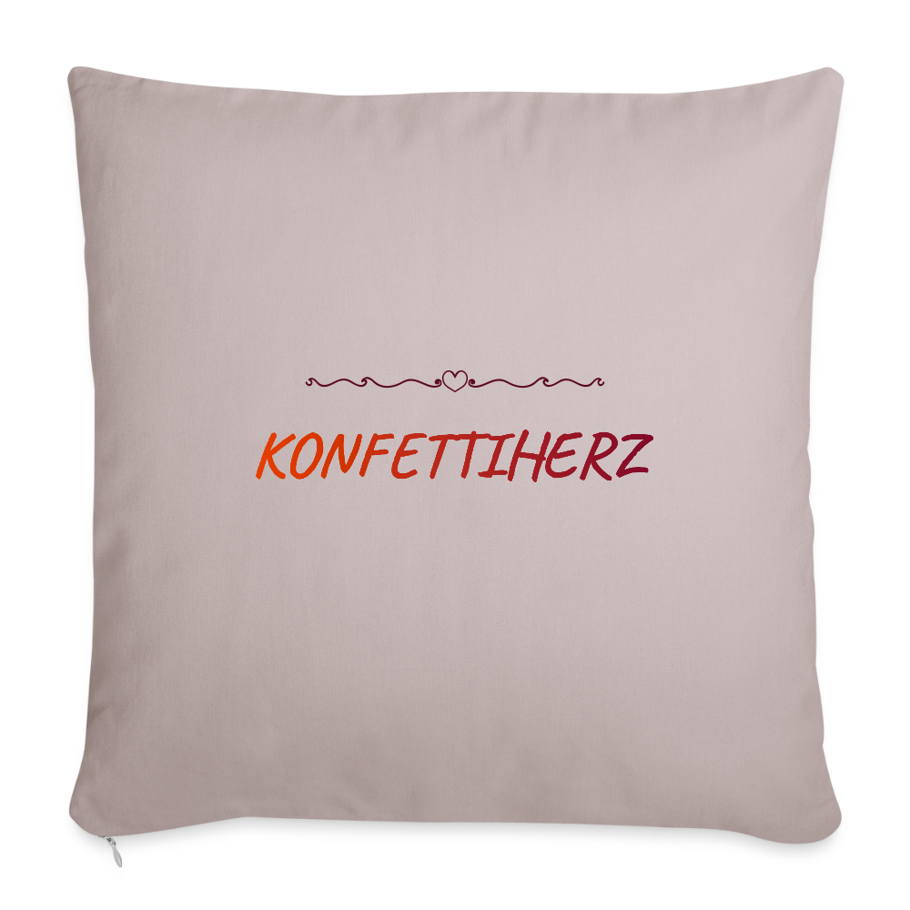Sofakissen 44 x 44 cm - Konfettiherz - helles Taupe