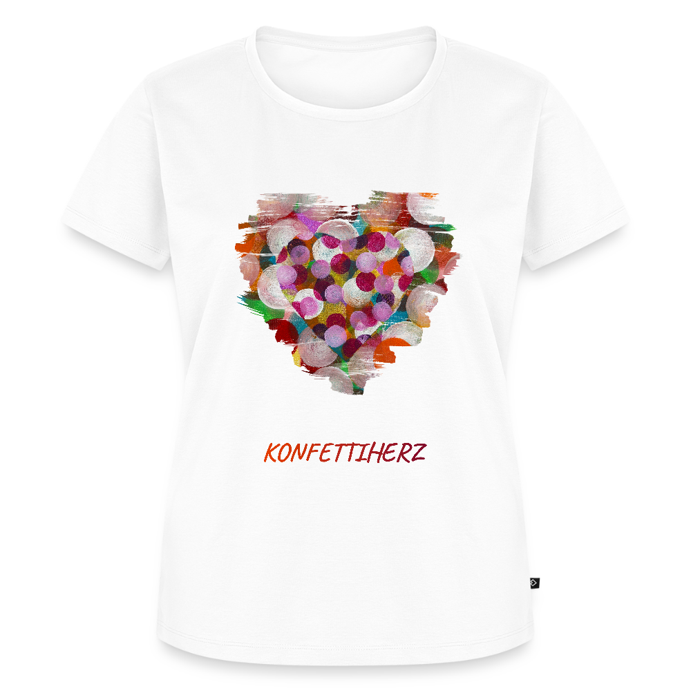 Frauen Bio T-Shirt - Konfettiherz - div. Farben - Weiß