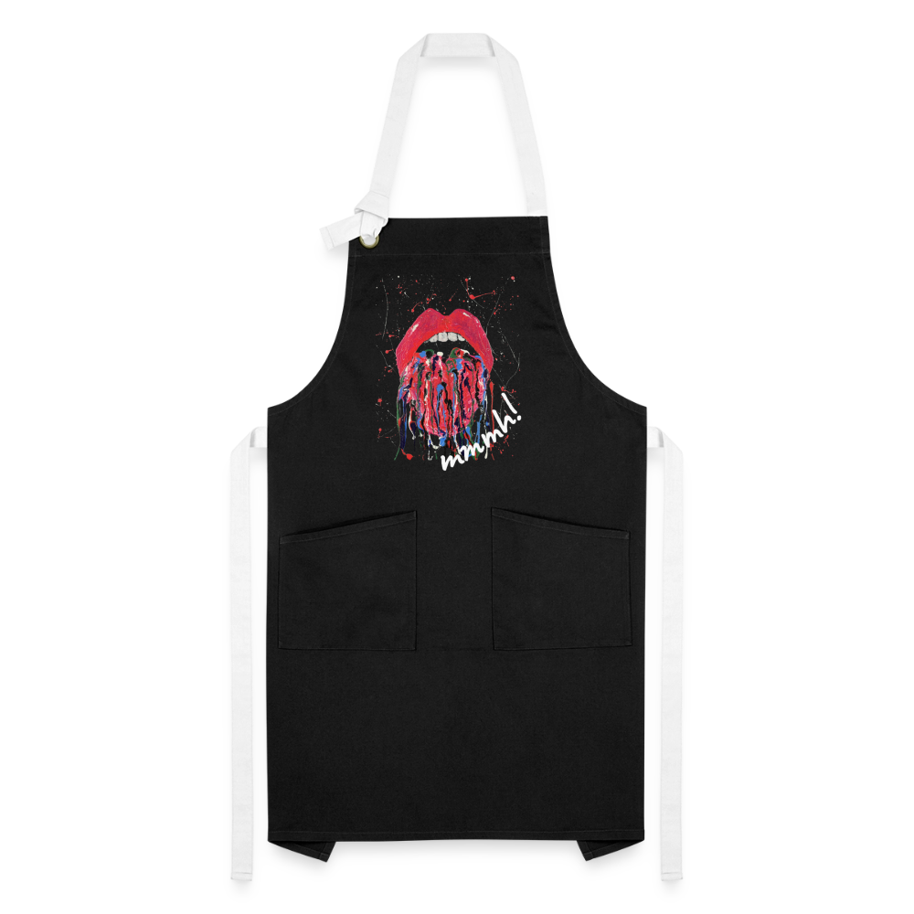 Schürze - mmmh! - Schwarz/Weiß
