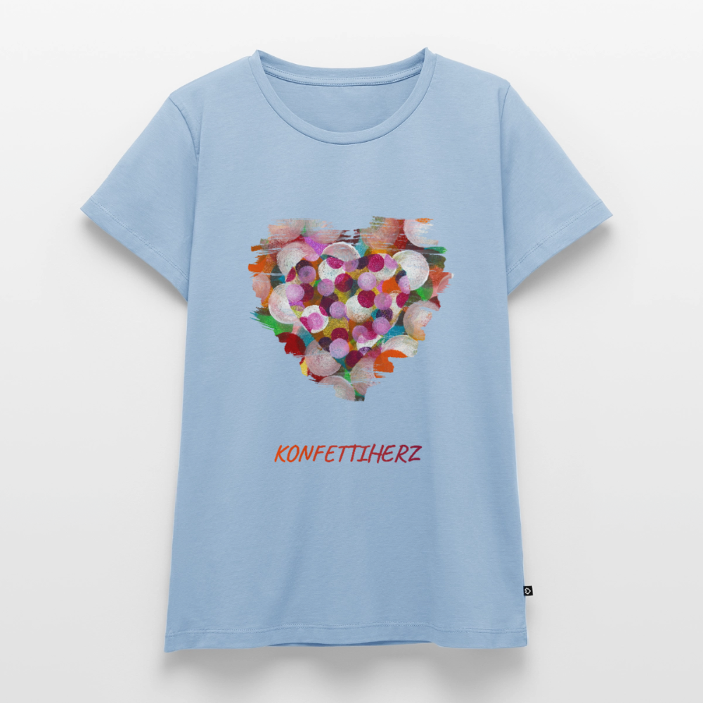 Frauen Bio T-Shirt - Konfettiherz - div. Farben - Hellblau
