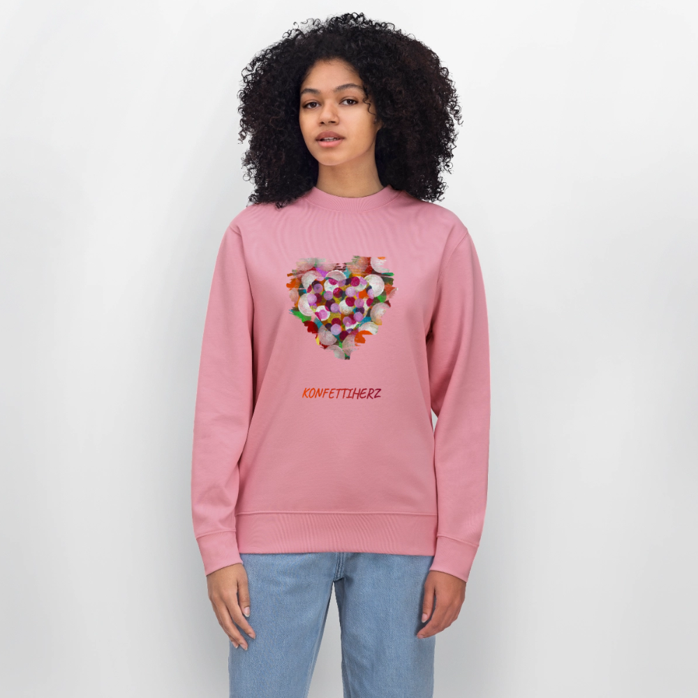 Bio Unisex Sweatshirt - Konfettiherz - div. Farben - Lila Traum