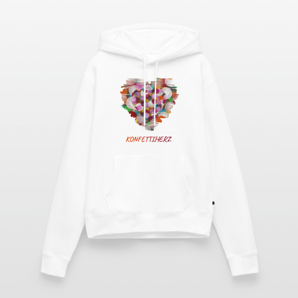 Frauen Premium Hoodie - Konfettiherz - Weiß