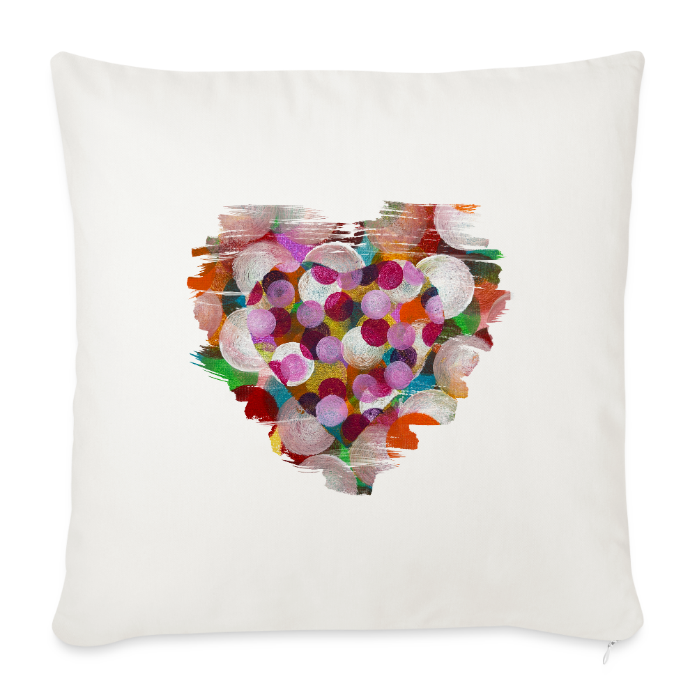 Sofakissen 44 x 44 cm - Konfettiherz - Naturweiß 