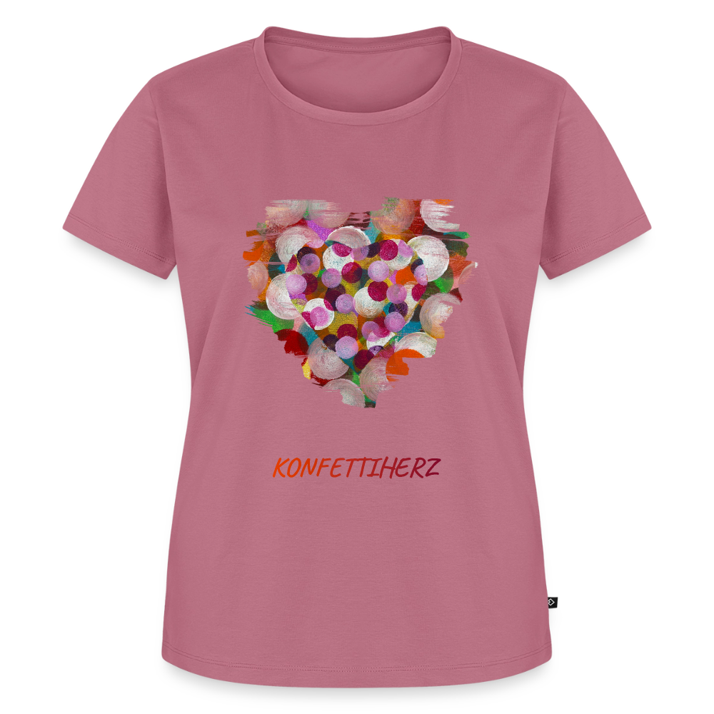 Frauen Bio T-Shirt - Konfettiherz - div. Farben - Mauve