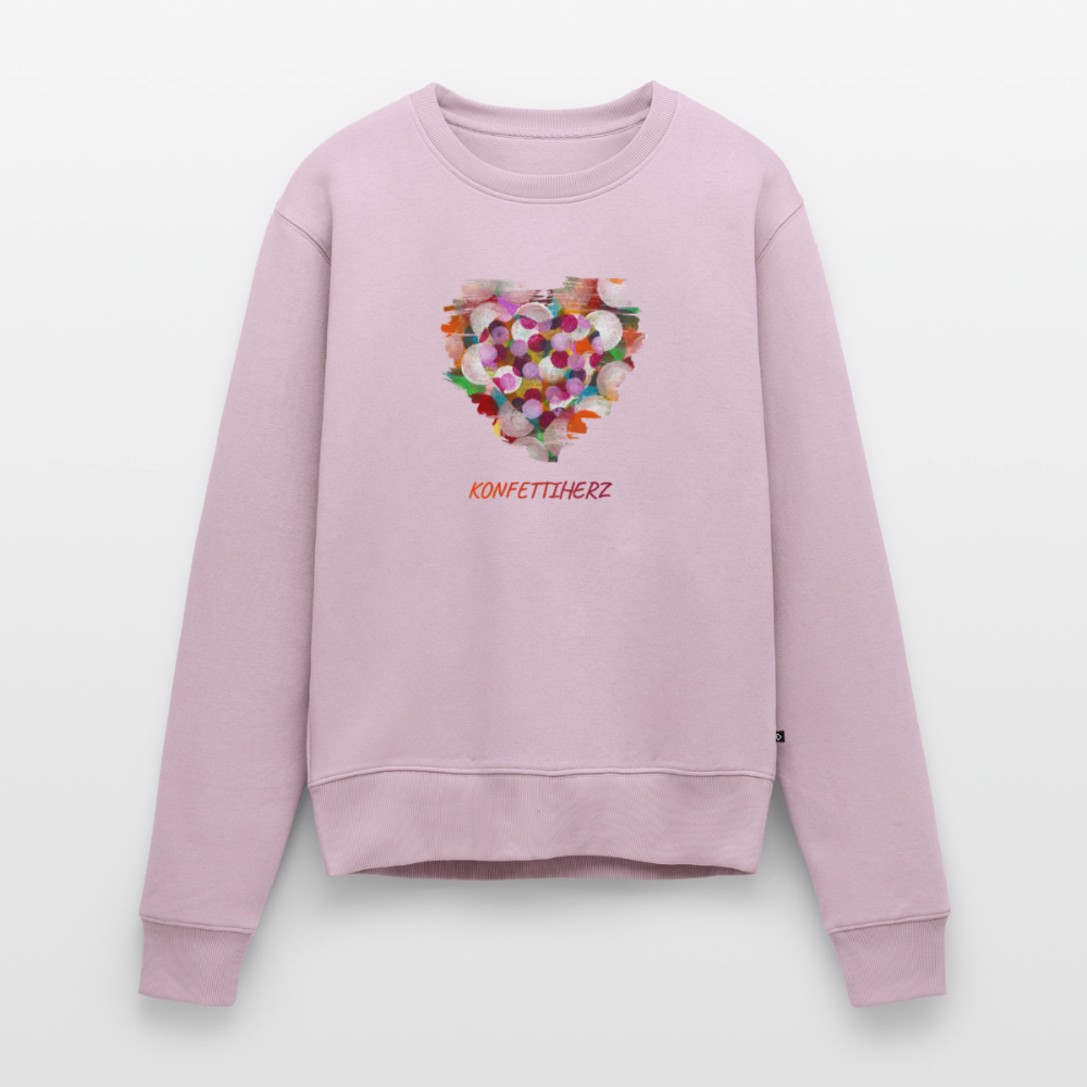 Frauen Premium Pullover mit Bio-Baumwolle - Konfettiherz - Altrosa
