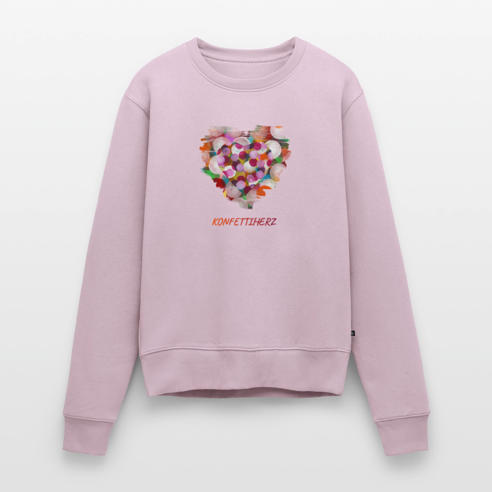 Frauen Premium Pullover mit Bio-Baumwolle - Konfettiherz - Altrosa