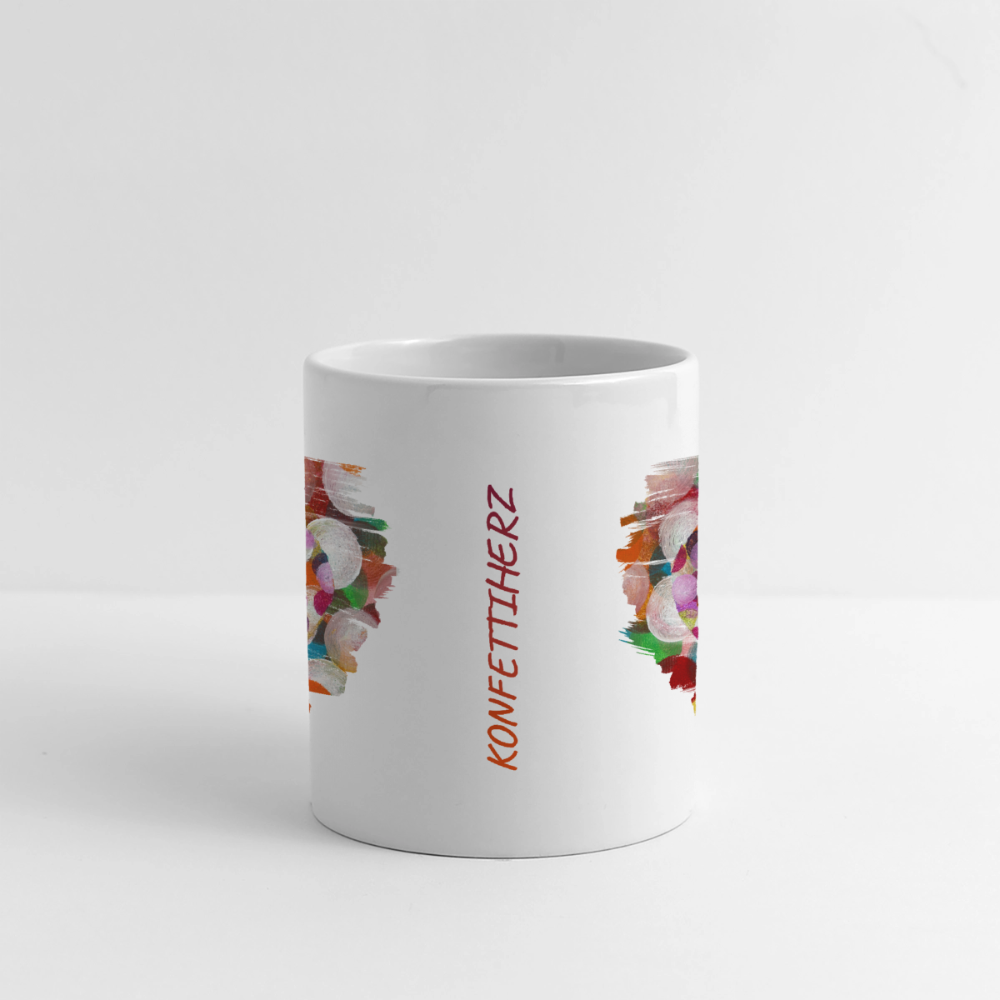 Panoramatasse - Konfettiherz - Weiß
