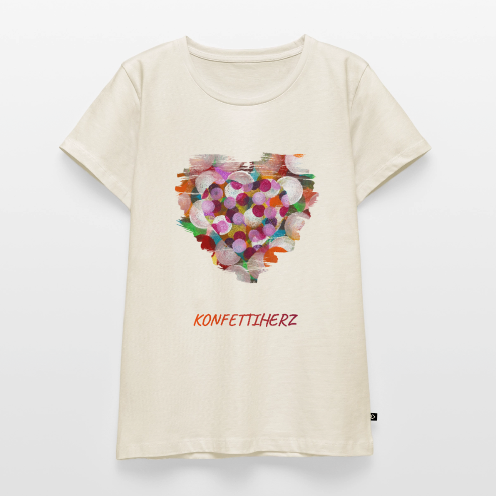Frauen Bio T-Shirt - Konfettiherz - div. Farben - Naturweiß