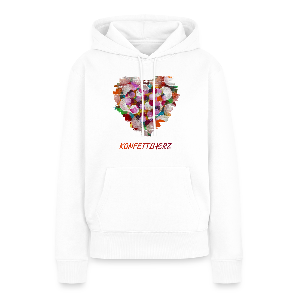 Frauen Premium Hoodie - Konfettiherz - Weiß