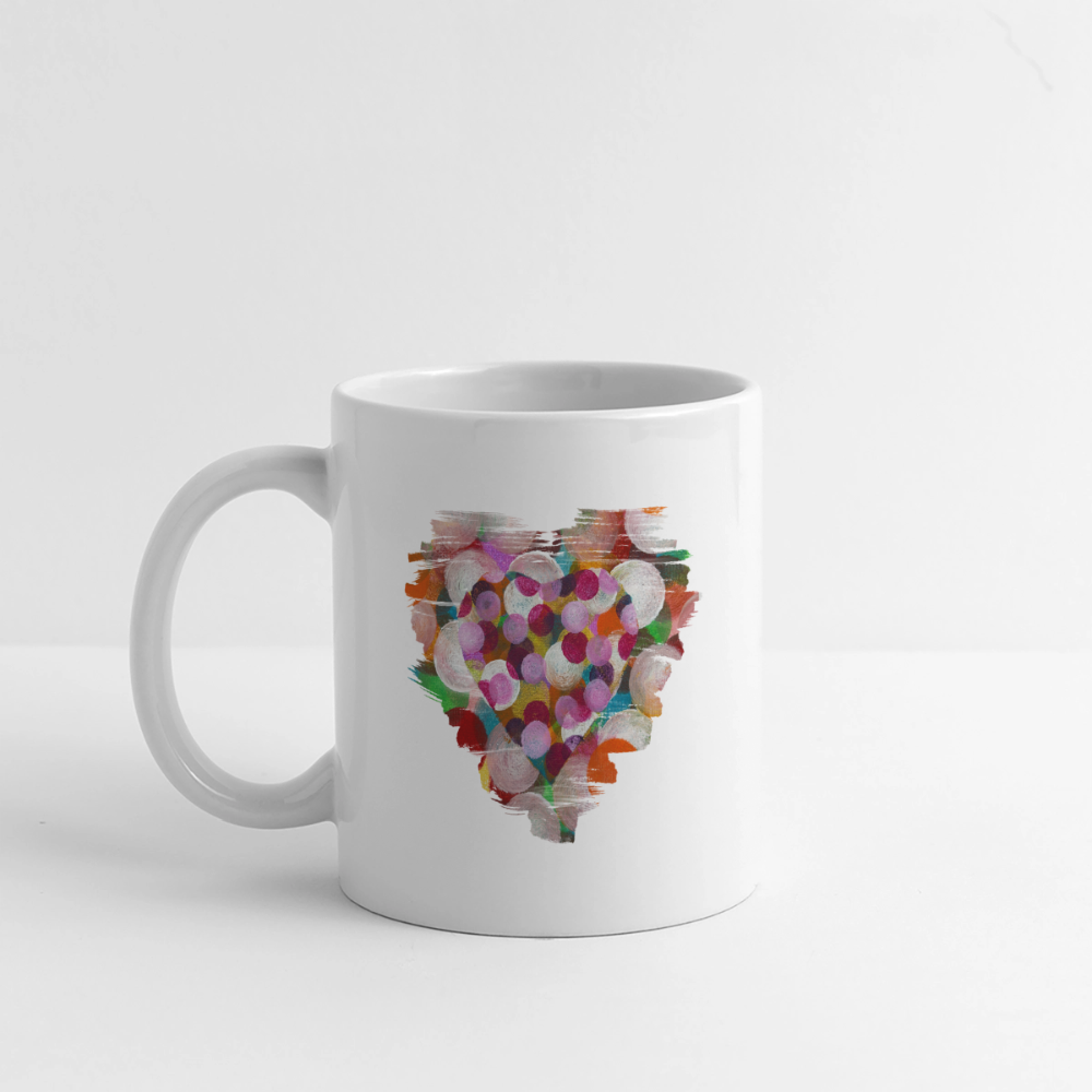 Panoramatasse - Konfettiherz - Weiß