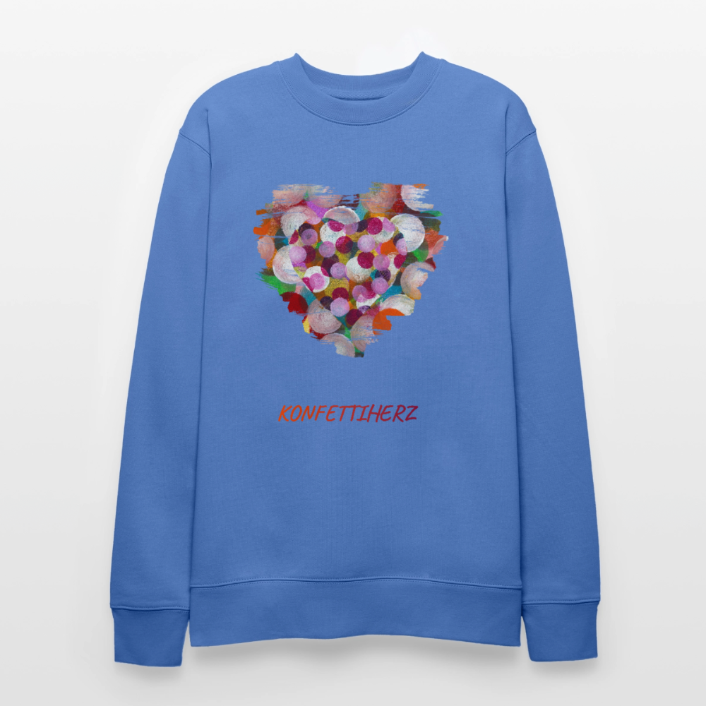 Bio Unisex Sweatshirt - Konfettiherz - div. Farben - Blau