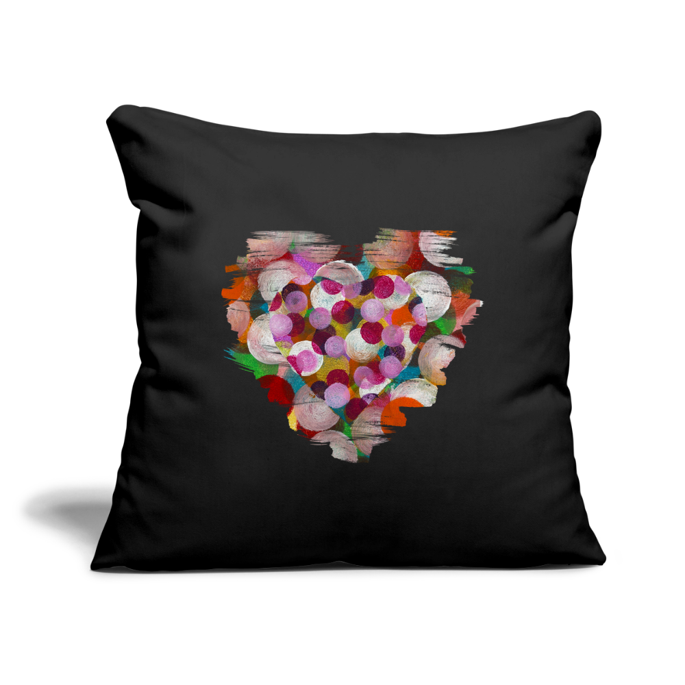 Sofakissen 44 x 44 cm - Konfettiherz - Schwarz