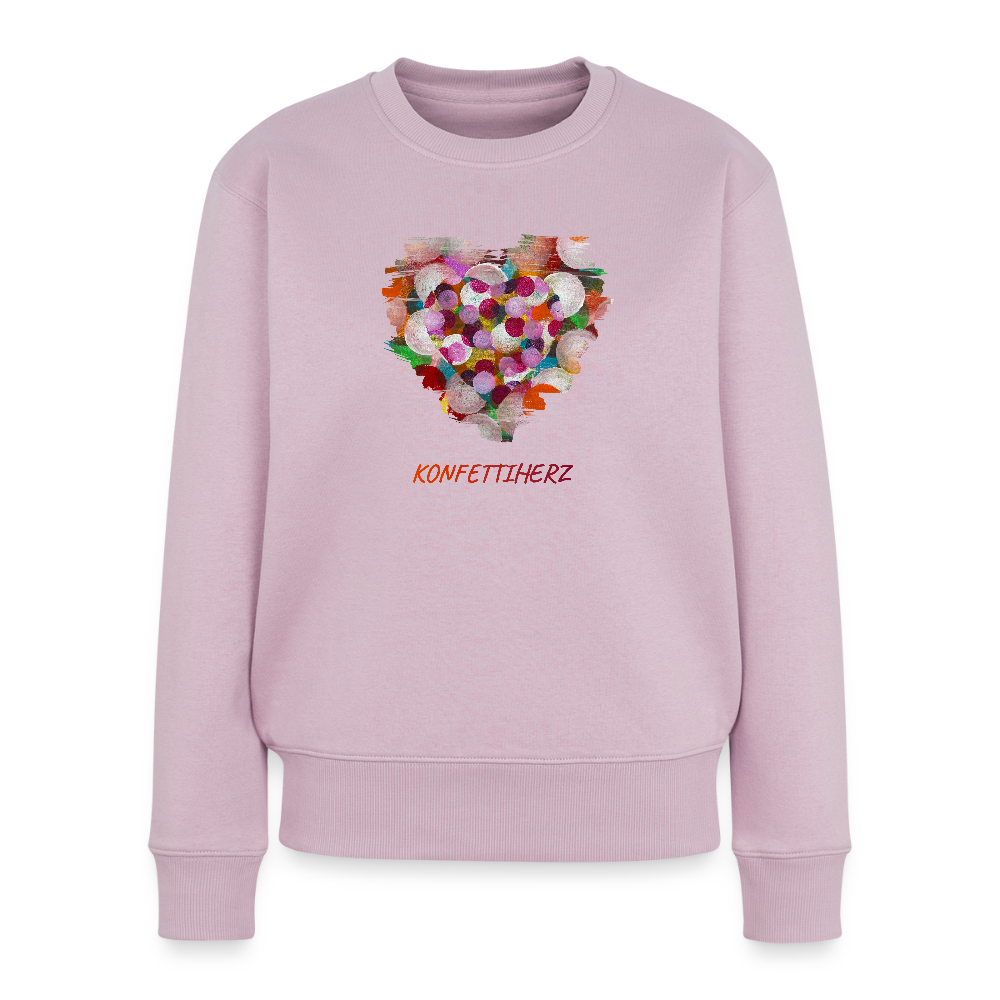 Frauen Premium Pullover mit Bio-Baumwolle - Konfettiherz - Altrosa