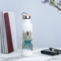 Thermosflasche mit Bambusdeckel - Beautiful days ahead. - Weiß