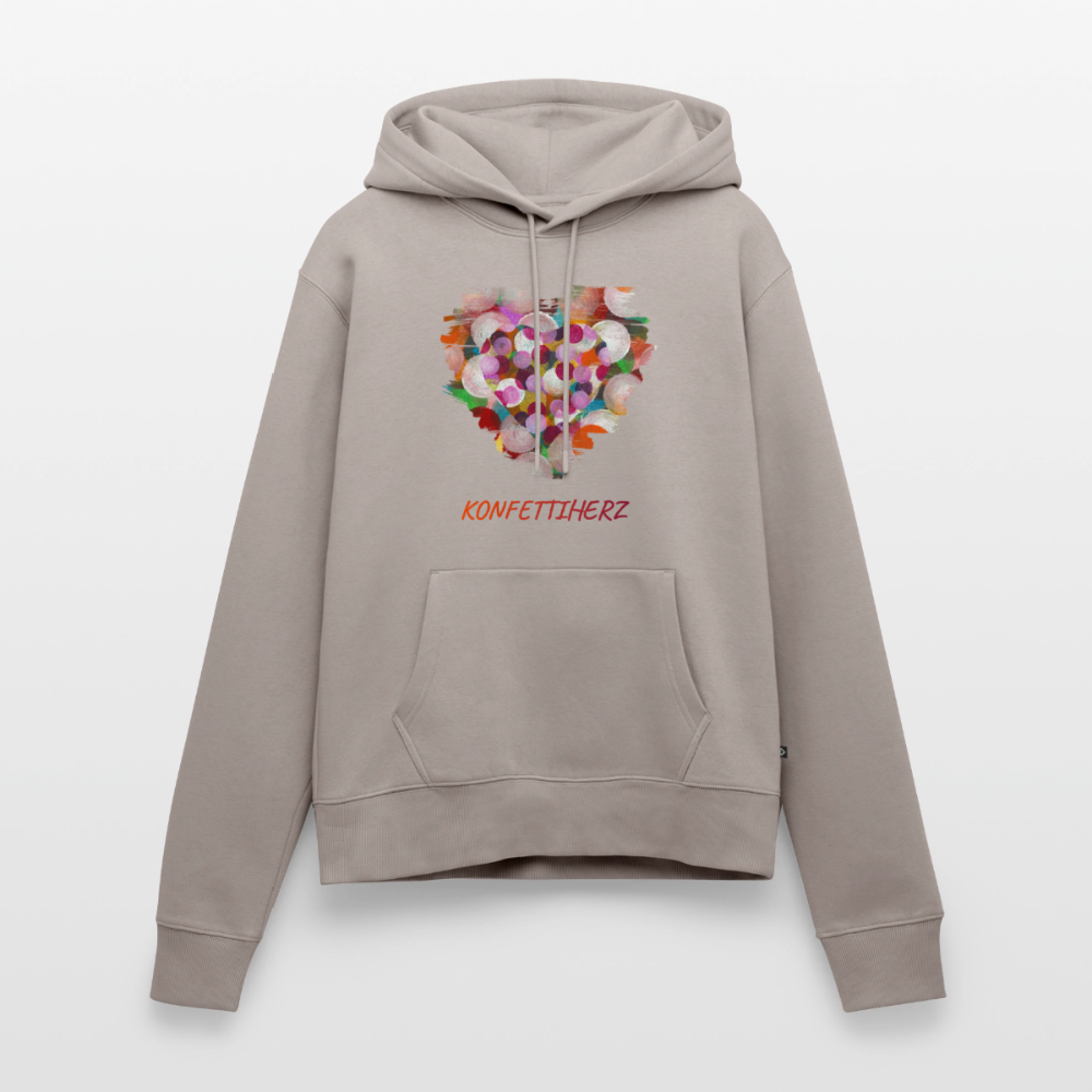 Frauen Premium Hoodie - Konfettiherz - Taupe