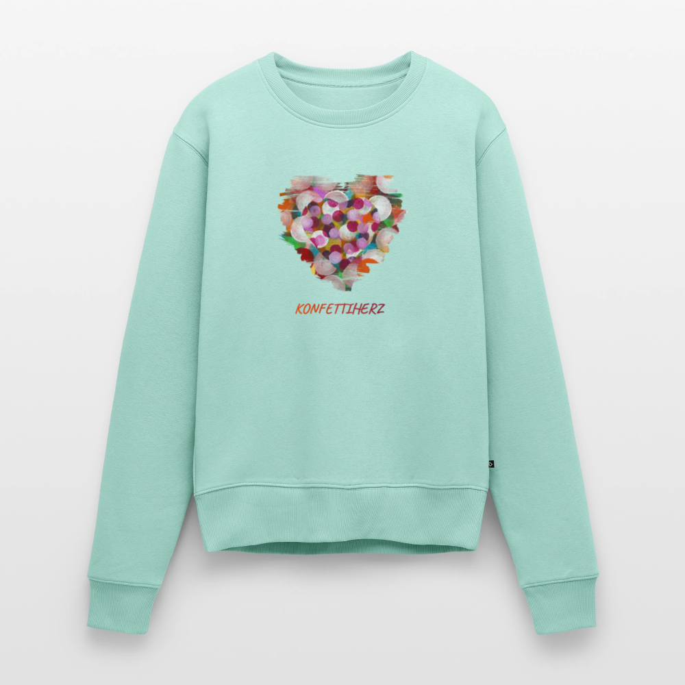 Frauen Premium Pullover mit Bio-Baumwolle - Konfettiherz - Mint 