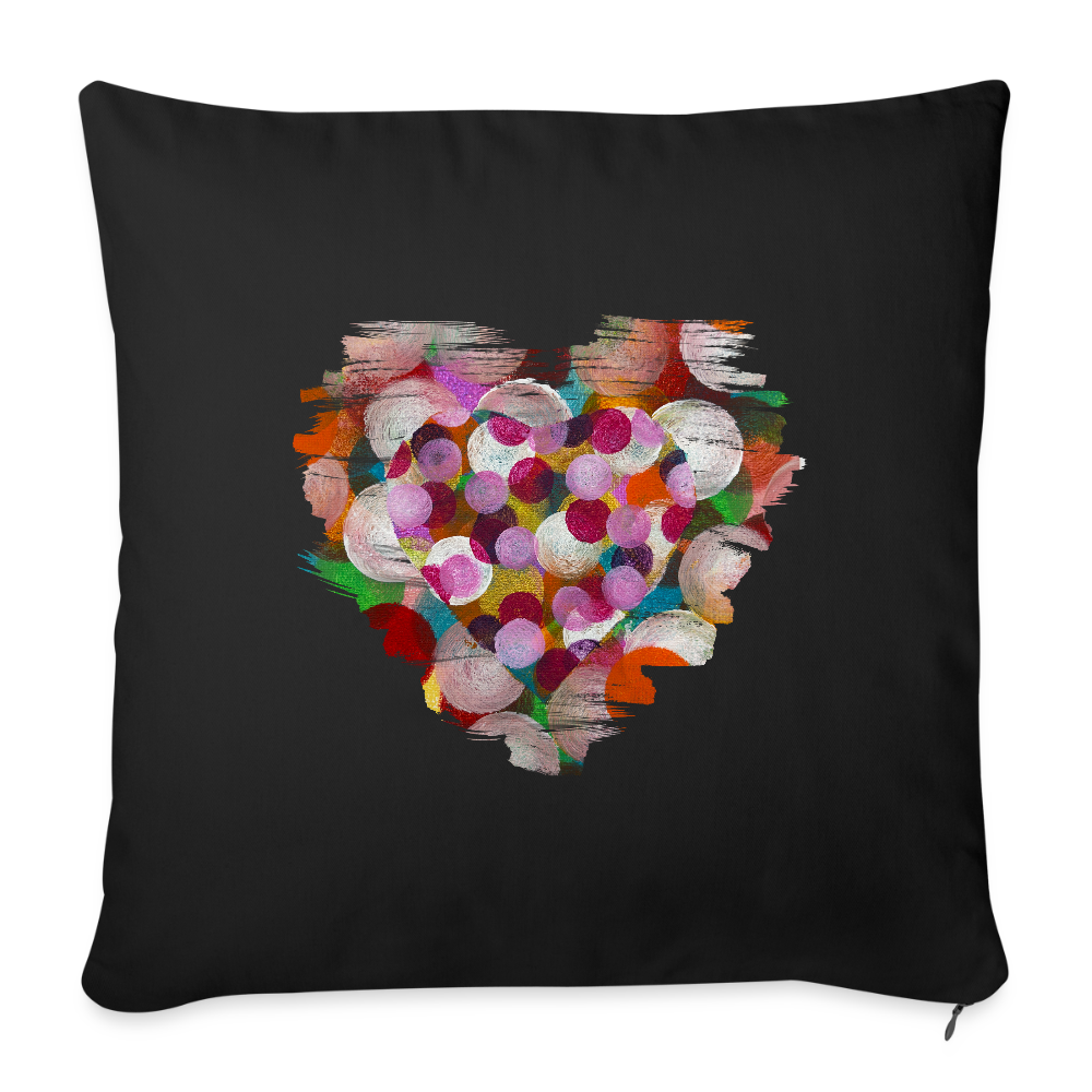 Sofakissen 44 x 44 cm - Konfettiherz - Schwarz