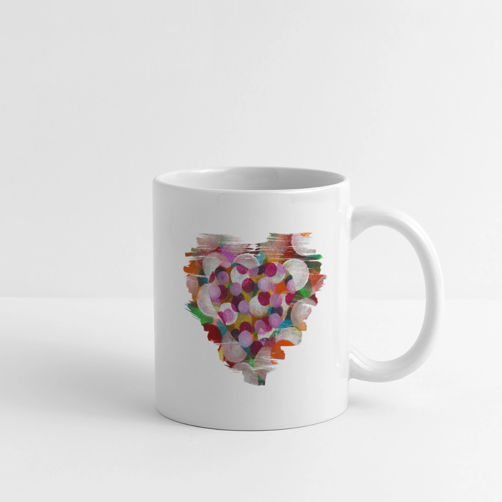 Panoramatasse - Konfettiherz - Weiß