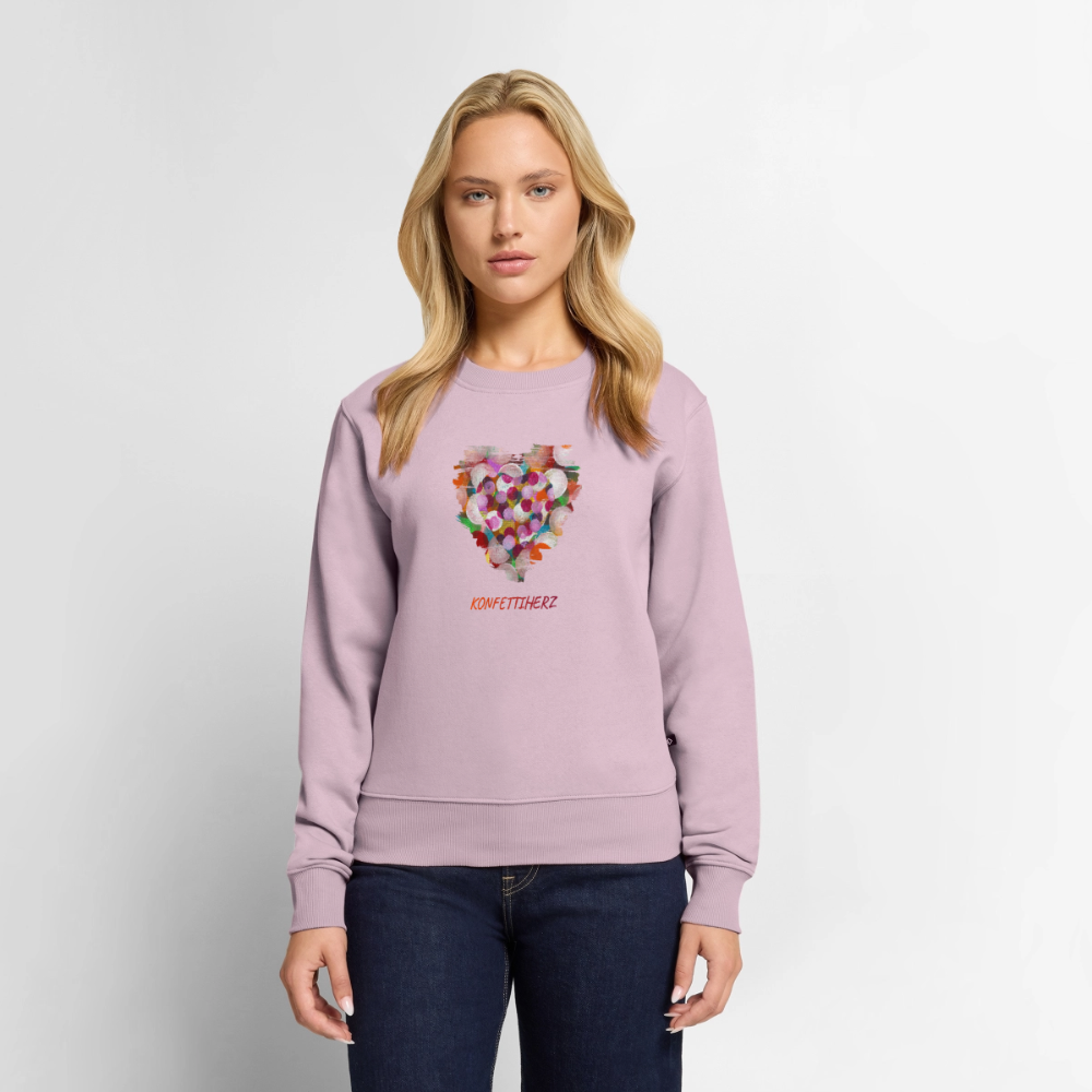Frauen Premium Pullover mit Bio-Baumwolle - Konfettiherz - Altrosa