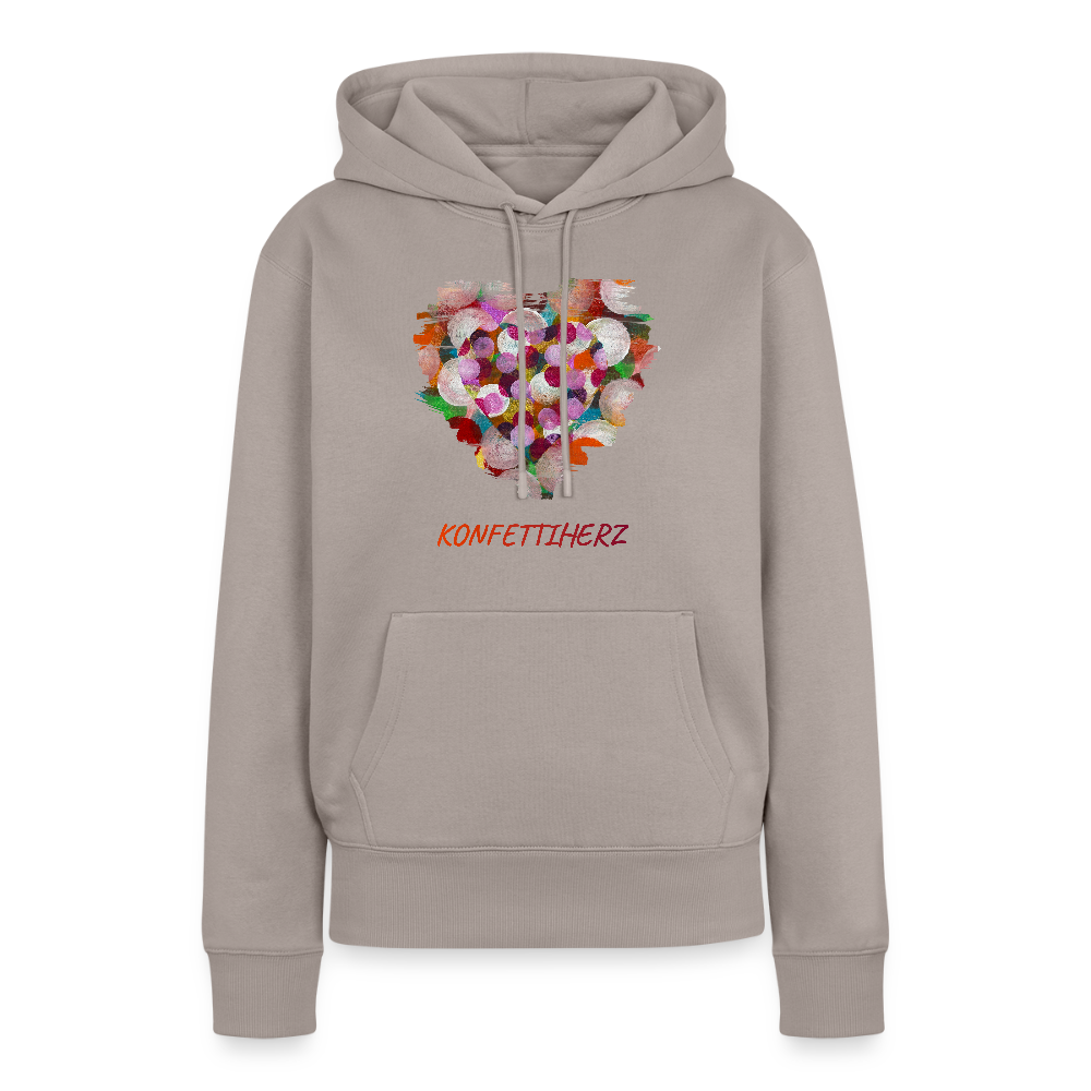 Frauen Premium Hoodie - Konfettiherz - Taupe