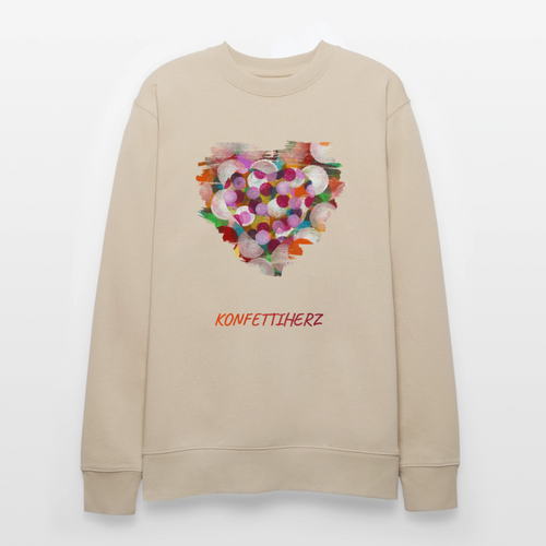 Bio Unisex Sweatshirt - Konfettiherz - div. Farben - Beige