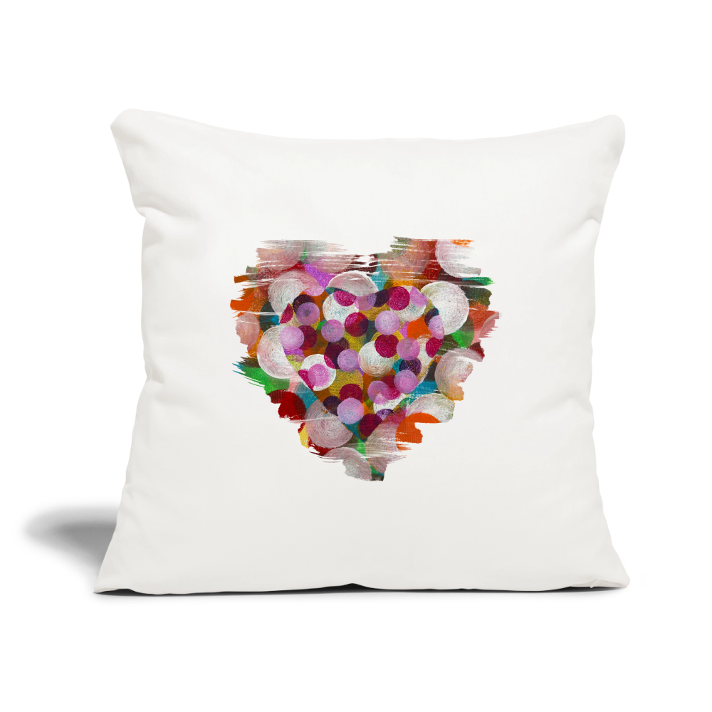 Sofakissen 44 x 44 cm - Konfettiherz - Naturweiß 