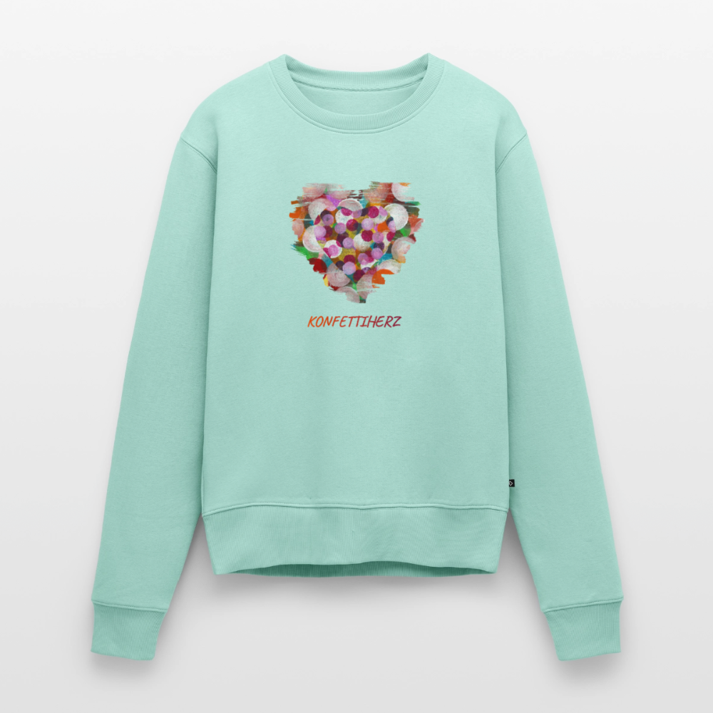 Frauen Premium Pullover mit Bio-Baumwolle - Konfettiherz - Mint 