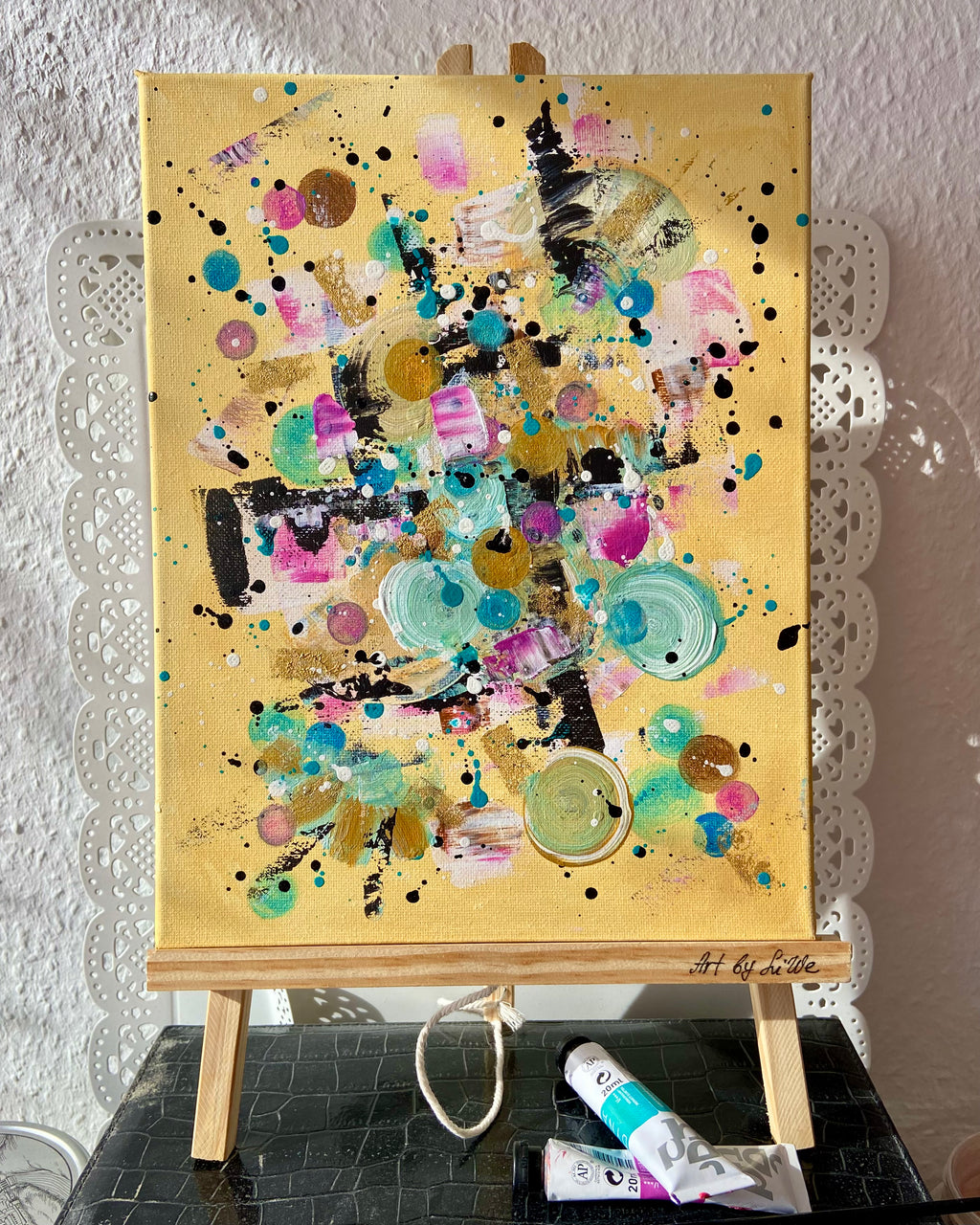 Pop Music - Original Kunstwerk - 23x30cm - Leinwand